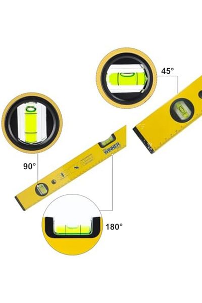 WINNER Professional 600mm Spirit Level for Carpenters – High Visibility, Precision Tool with Durable Build