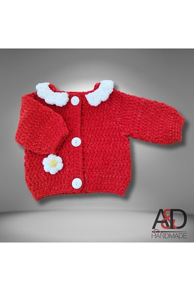 A&D HANDMADE Velvet Children's Cardigan>Girls' Clothing>Baby Clothing>Children's Clothing>Cardigan>Baby Coats>Baby Room