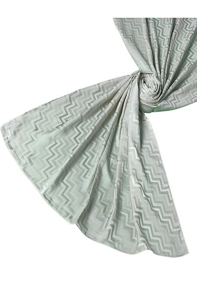 mim eşarp Silky Textured Jacquard Zigzag Patterned Shawl 75X190 cm