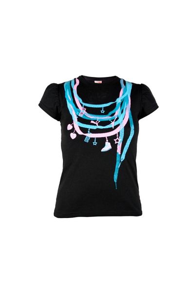 Puma Scarf Laces Tee for Girls, Black, 12 Years