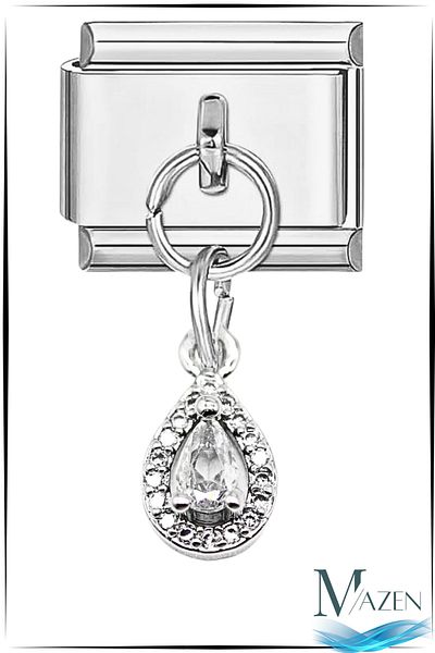 MAZEN 1 Piece Drop Zircon Stone Dangle Figured Charm - Italian Bracelet Compatible