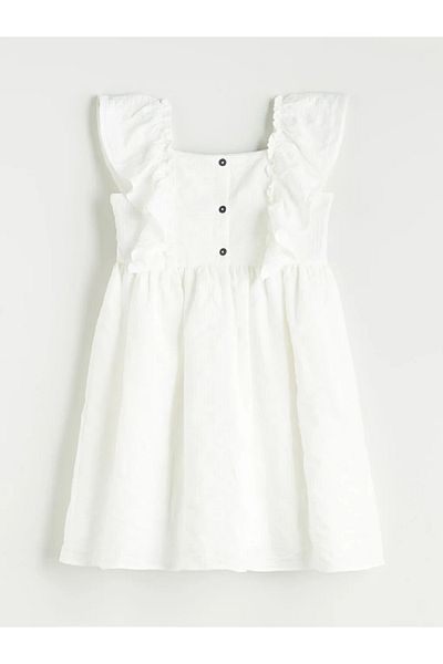 LC Waikiki Lcw Kids Ecru Square Neck Girl's Dress