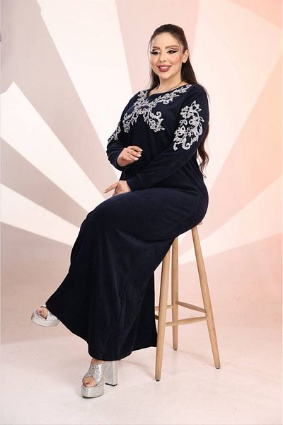 Kaptins Women's Long Dress Stone Detailed