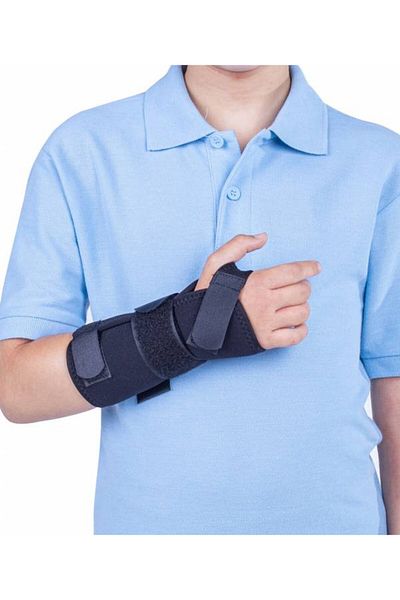 OEM Wrist orthosis, fixed hand, for children, Triamed Triacarp Junior, SRT222, Black, 3, Straight
