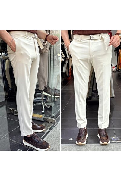 Score Michail İtalyan tasarım kemerli kumaş pantolon