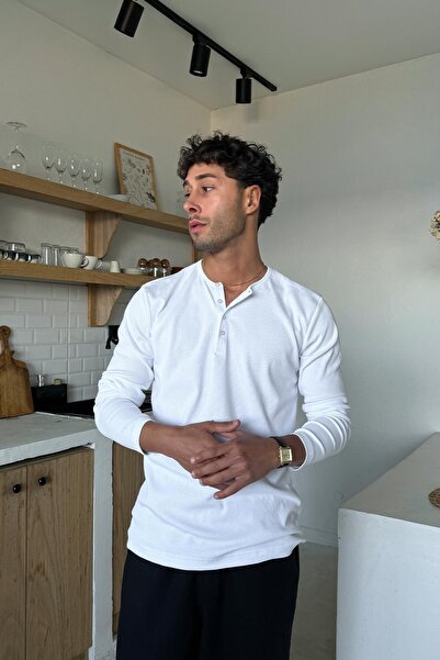 Flaw Wear Μακρυμάνικο μπλουζάκι με κουμπιά Λευκό