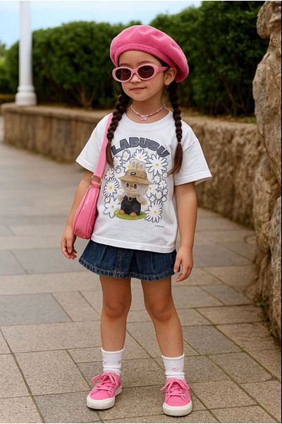 Touz Moda Tricou unisex supradimensionat Labubu Kids Design