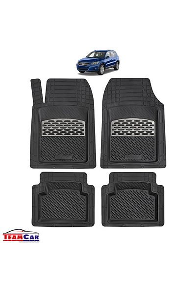 TEAMCAR Covorașe Auto ® Tip Tăviță Compatibile Volkswagen Tiguan I (2007–2016) - Suv Silver