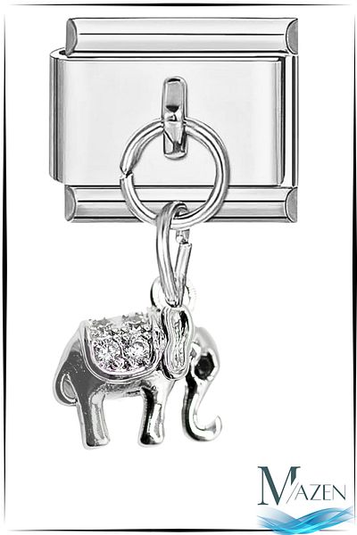 MAZEN 1 Piece Elephant Figured Dangle Figured Charm - Italian Bracelet Compatible
