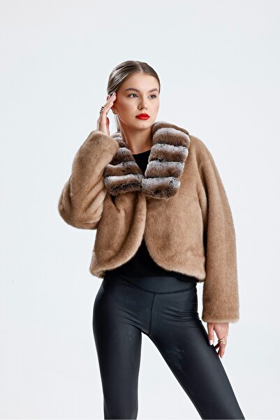 ÖZEL ASPAVA DERİ Kadın Kürk Bolero ( Pelerin ) taba rengi 432025 Özel Aspava ...