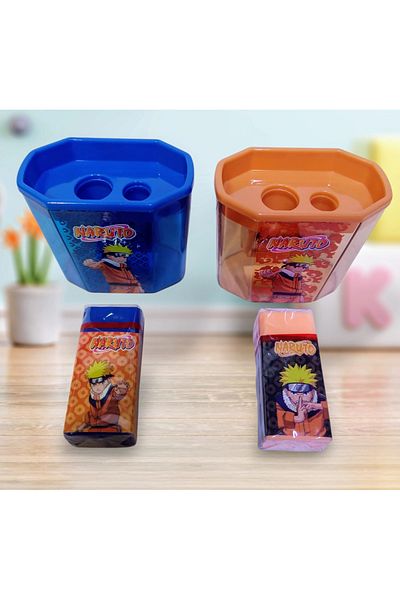 izmir yazici servis Naruto Pencil Sharpener and Eraser Set 1 Set for Jumbo and Normal Pencils Licensed Product