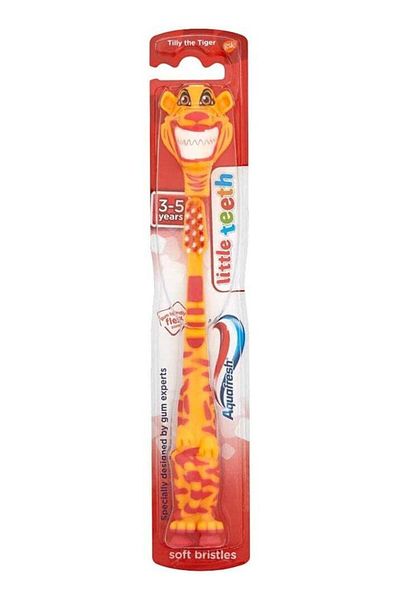 Aquafresh Little Teeth Toothbrush for Kids, Children 3-5 Years, Soft Bristles