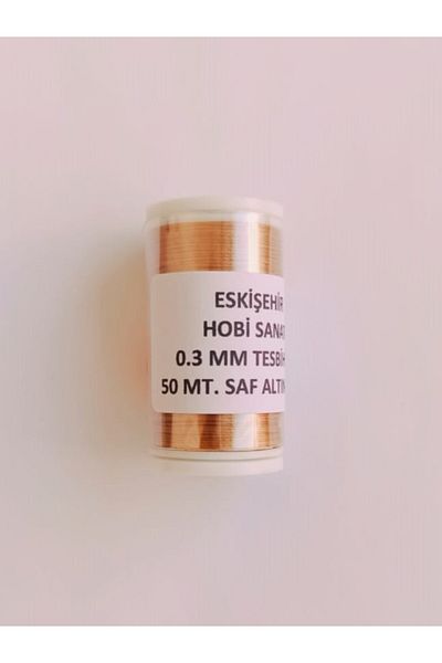 Eskişehir hobi sanat 0.3 mm 50 Meters Rosary Thread Pure Gold Yellow Color