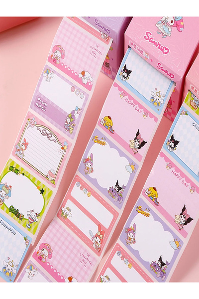 ÖZ OFİS Kuromi My Melody Cinnamoroll Okul Etiket Seti- 70 Adet- Ajanda, Günlü...