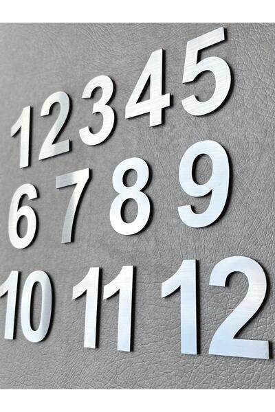 Door Number 10cm No. 1 to 12 Circle Table Cabinet Number Brushed Silver Self Adhesive
