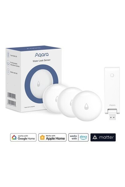 Aqara Akıllı Kaçak Su Sensörü 3'lü ve E1 Akıllı Kontrol Hub Kiti