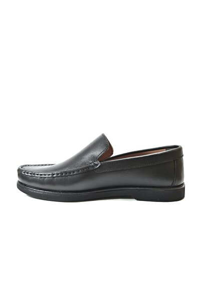 Onlo Ayakkabı Onlo Shoes TP.109 Γνήσιο δέρμα Rok Μαύρο Ανατομικό Loafer Ανδρικά παπούτσια