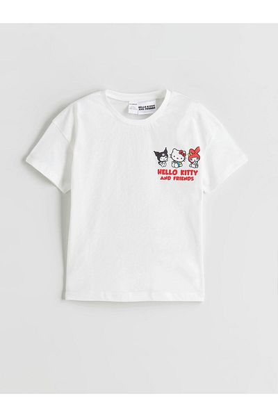 LC Waikiki Ecru Hello Kitty Printed Girl's T-Shirt