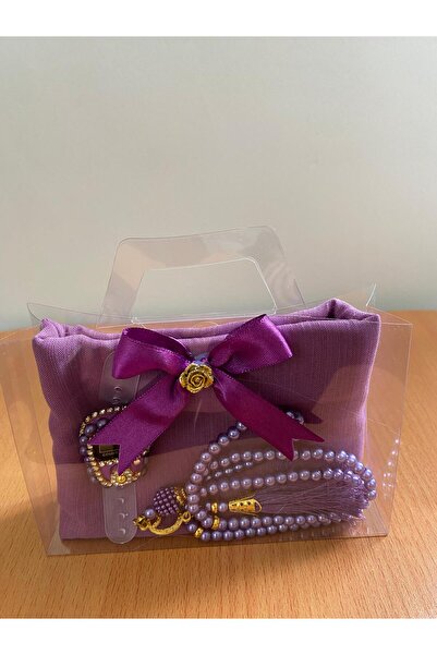 ZENGİN طقم مولود فاخر، هدية الحج والعمرة، مولود العروس، قماش مصبوغ، مسبحة لؤلؤ، ذكرى مرصعة بالحجارة 10 قطع