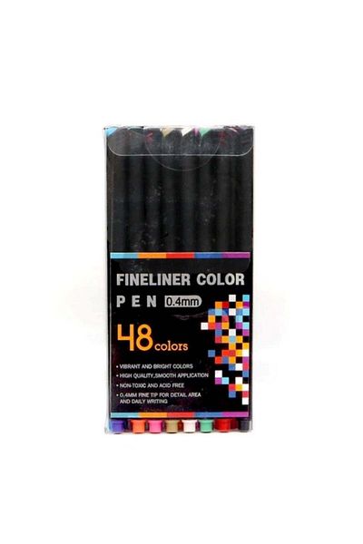 huitich Fineliner Color Pen Set - 48 Colors (0.4mm)