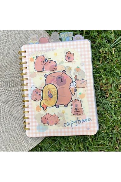 synshop Capybara Capybara Hologramă Caiet cu spirală în dungi cu separator de copertă schimbător