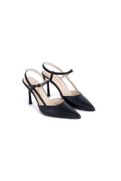 innsteal Nightglow Women's Black Thin Heels Shoes Pointed Toe Stylish Elegant Strap Stiletto Evening Dress Shoes