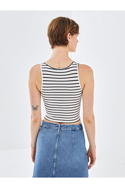 LC Waikiki Lcw V-Neck Striped Crop Women's Tank Top