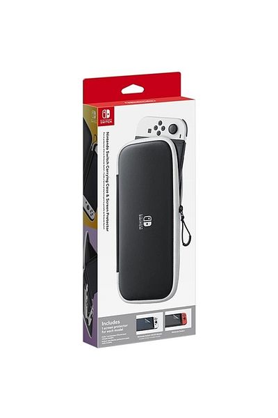 Nintendo Carcasă și protecție de ecran alb-negru pentru Nintendo Switch