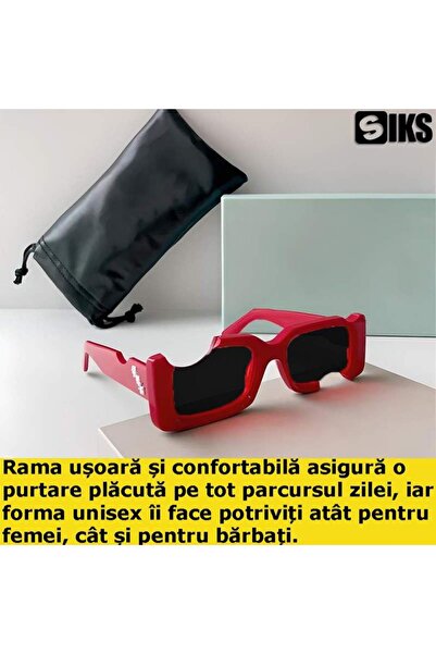 SIKS Ochelari de soare unisex, model decupat, roșii