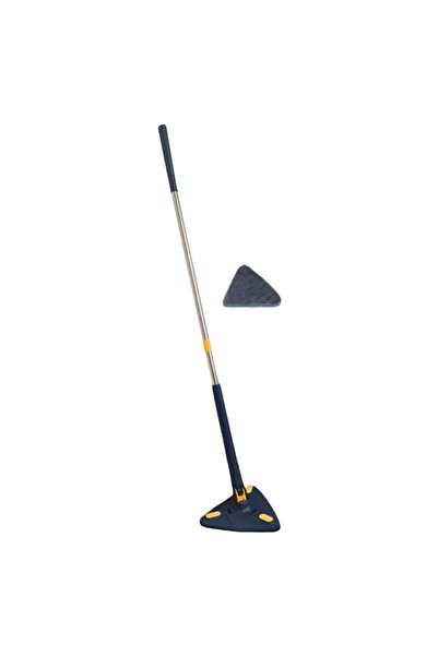 SIKS Cap de mop triunghiular, reglabil, rotație 360 ​​de grade, mâner telescopic, albastru
