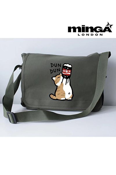 Minga London Τσάντα Dun Dun Cat Khaki Messenger -Minga London
