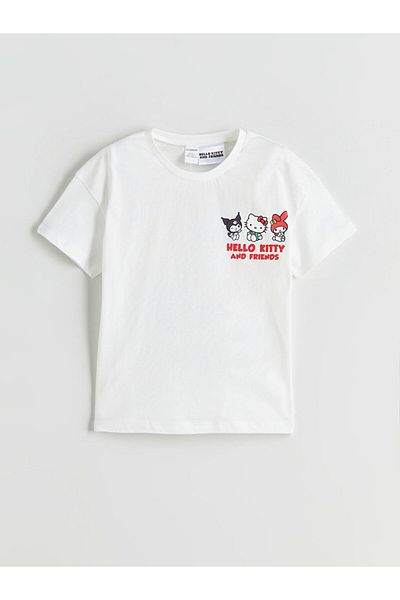 LC Waikiki Ecru Hello Kitty Printed Girl's T-Shirt