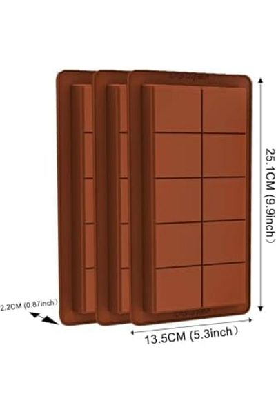 STOREMAX Ntwork Large Size Dubai Chocolate Mold Silicone Candy Bar Molds Thick Chocolate Mold