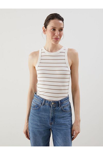 LC Waikiki New Season Crew Neck Striped Women's Athlete - S5Em12Z8