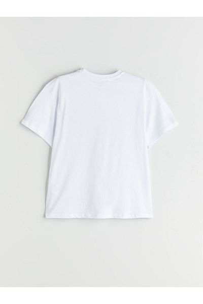 LC Waikiki White Crew Neck Kuromi Printed Girl's T-Shirt