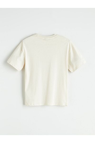 LC Waikiki Beige Crew Neck Boy's T-Shirt