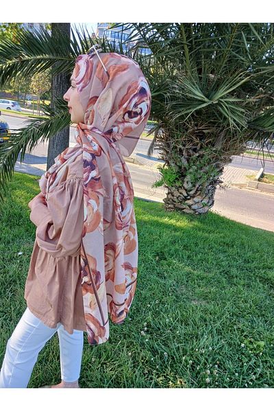 Nilbutik Flower Pattern Cotton Shawl