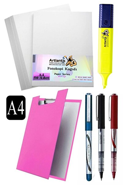 Artlantis قلم سيكرتري A4 مع غطاء 3 ألوان A4 ورق تصوير أبيض 50 قطعة قلم تحديد ...
