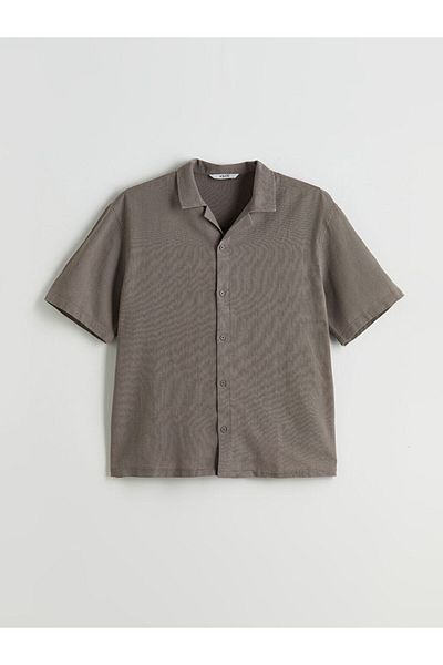 LC Waikiki Comfortable Fit Short Sleeve Linen Look Men's Shirt