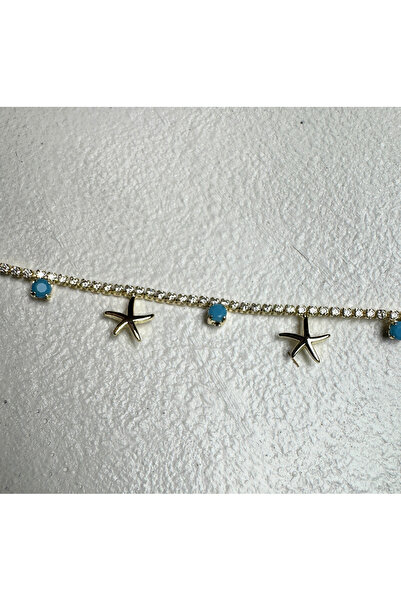 LYRA OFFİCİAL Lyra Starry Sparkle Anklet – Gold Color Stone Design