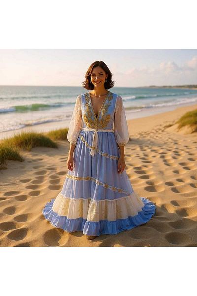 india Elegant embroidered antique dress