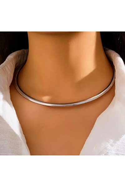 Egisso Design Kelepçe Model Tasma Silver Kolye