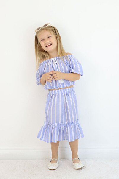 miabambim Set bluză cu fustă în dungi pentru fete