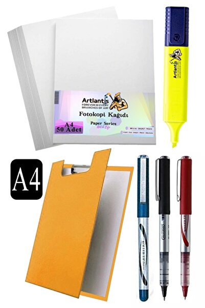 Artlantis قلم سيكرتري A4 مع غطاء 3 ألوان A4 ورق تصوير أبيض 50 قطعة قلم تحديد ...
