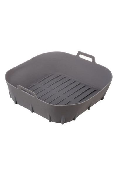 WTO Air Fryer Tray, ®, High Quality Silicone, Reusable, Gray, 20 X 20 X 6