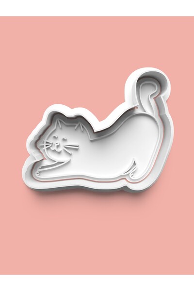 AKTASTORE Sports Playing Cat Cookie Mold and Sugar Dough Mold 0201-3