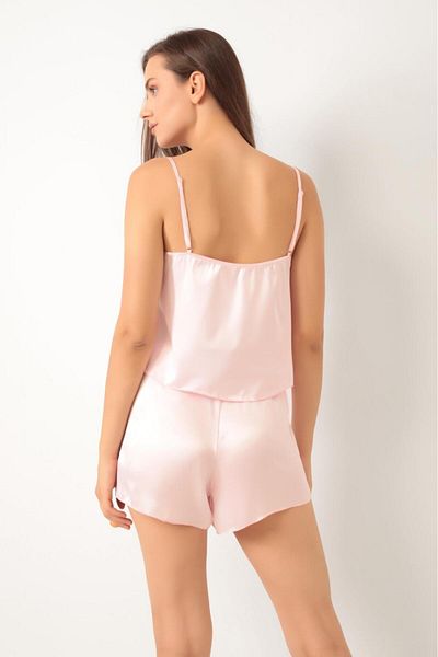 İNKO İÇ GİYİM Satin Adjustable Strap Shorts Pajama Set
