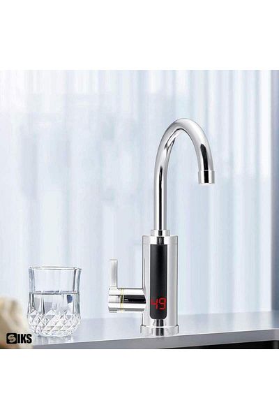 SIKS Robinet electric instantaneu, cu afișaj și rotație la 360 de grade, 3000 w