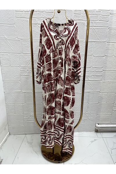 Zeynep Butik Patterned Viscose Hijab Dress 1861