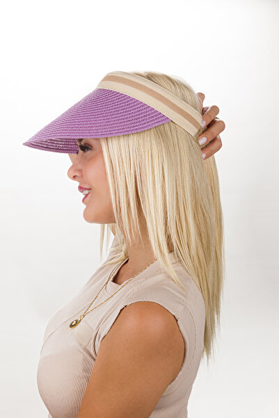 ANDİFLİ Straw Hat Sun Visor Half Moon Straw Sports Hat - Summer, Natural, Sea and Beach Style Hat